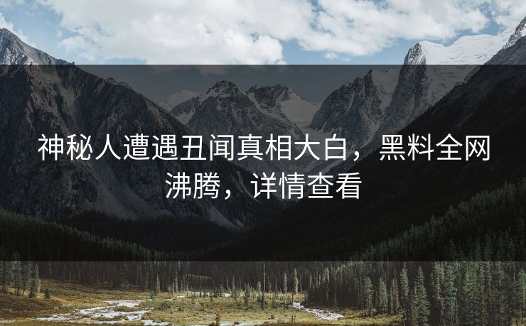 神秘人遭遇丑闻真相大白，黑料全网沸腾，详情查看